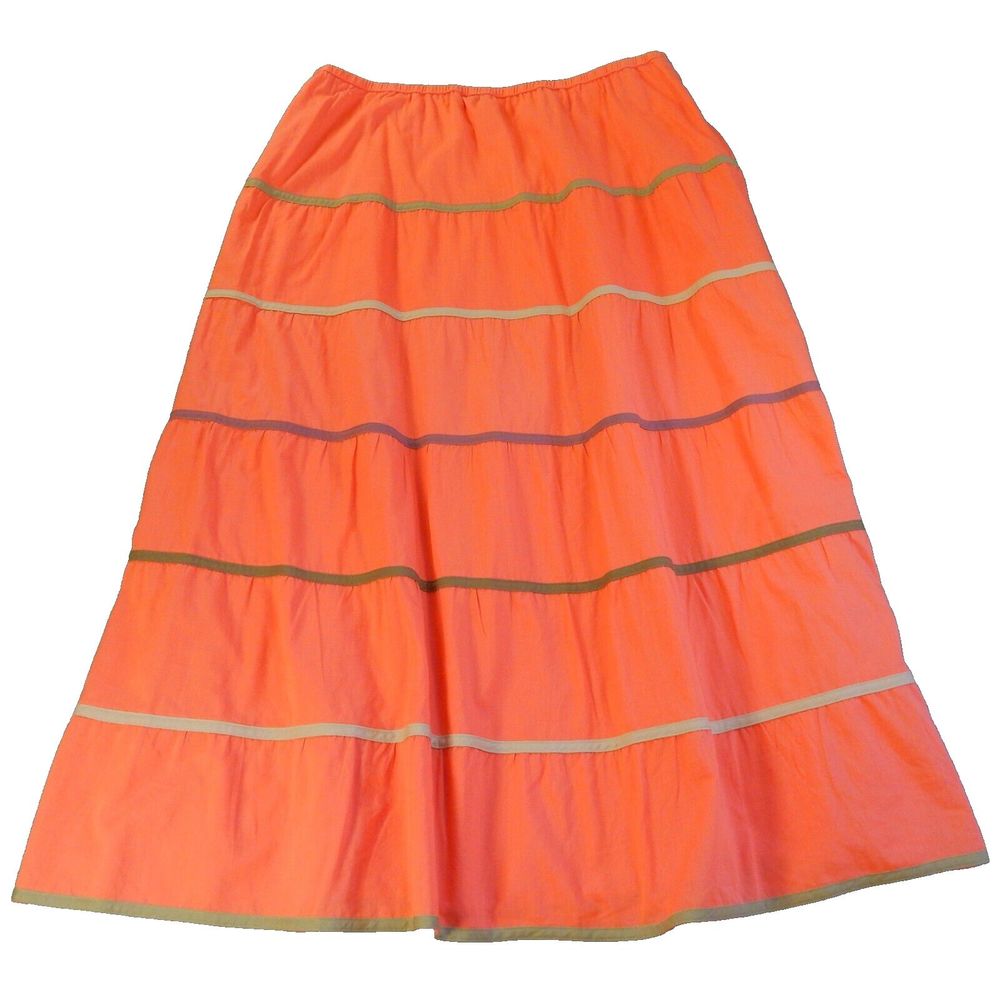 Talbots Skirt Medium W32 Pink Cotton Full Lined Maxi Spring Easter Career Office - Picture 1 of 8